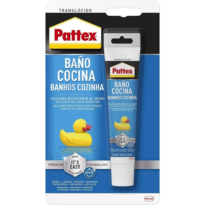 Scellant Pattex Silicone Cuisine Salles de bains Blanc 50 ml