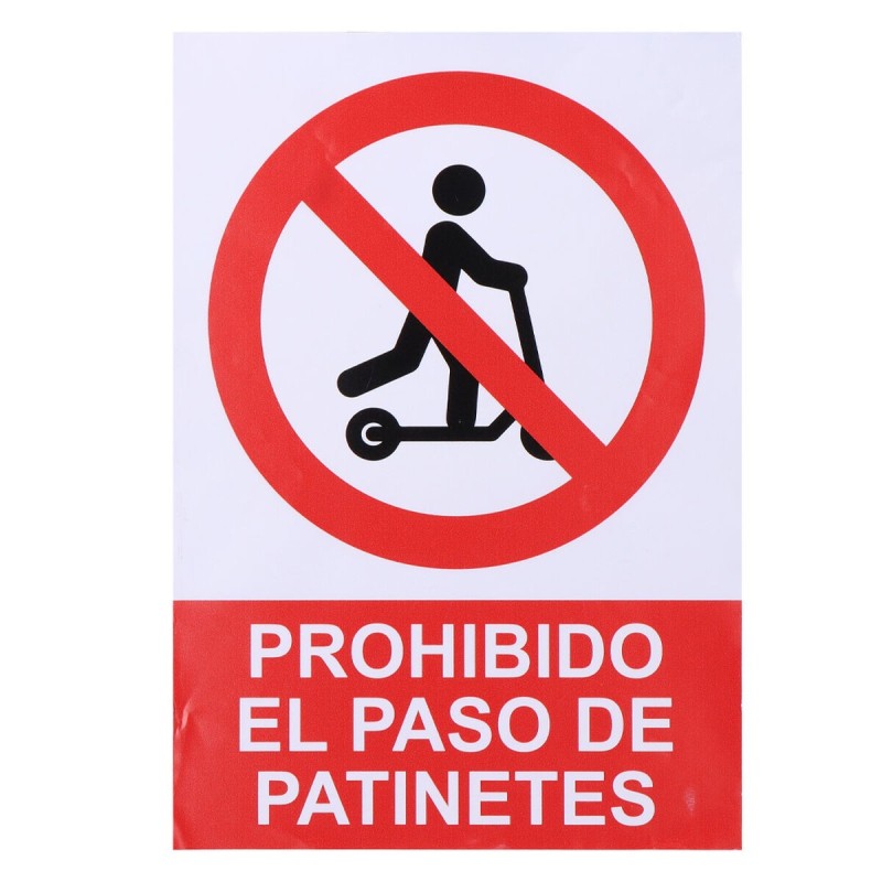 Panneau Normaluz Prohibido acceder con patinete Autocollants 21 x 30 cm