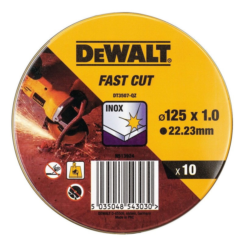 Disque de coupe Dewalt Fast Cut dt3507-qz 10 Unités 115 x 1 x 22