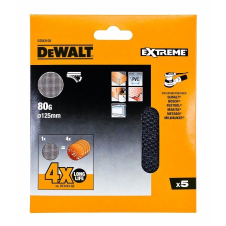 Disques abrasifs Dewalt dtm3103-qz Ø 125 mm 80 g 5 Unités