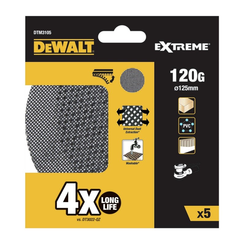 Disques abrasifs Dewalt Ø 125 mm 120 g 5 Unités