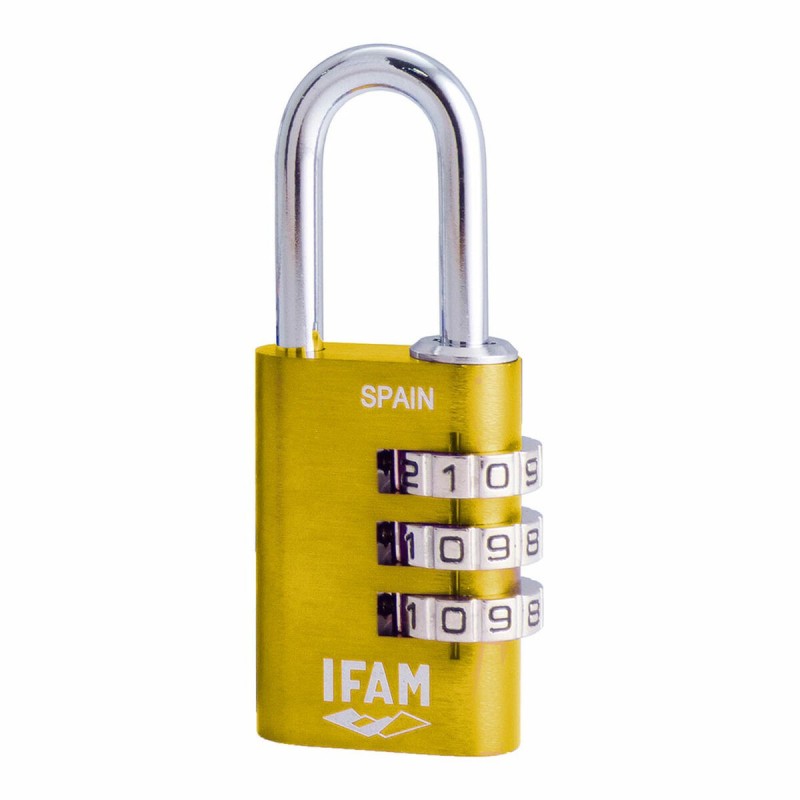 Serrure à combinaison IFAM Combi30 Métal Aluminium Jaune