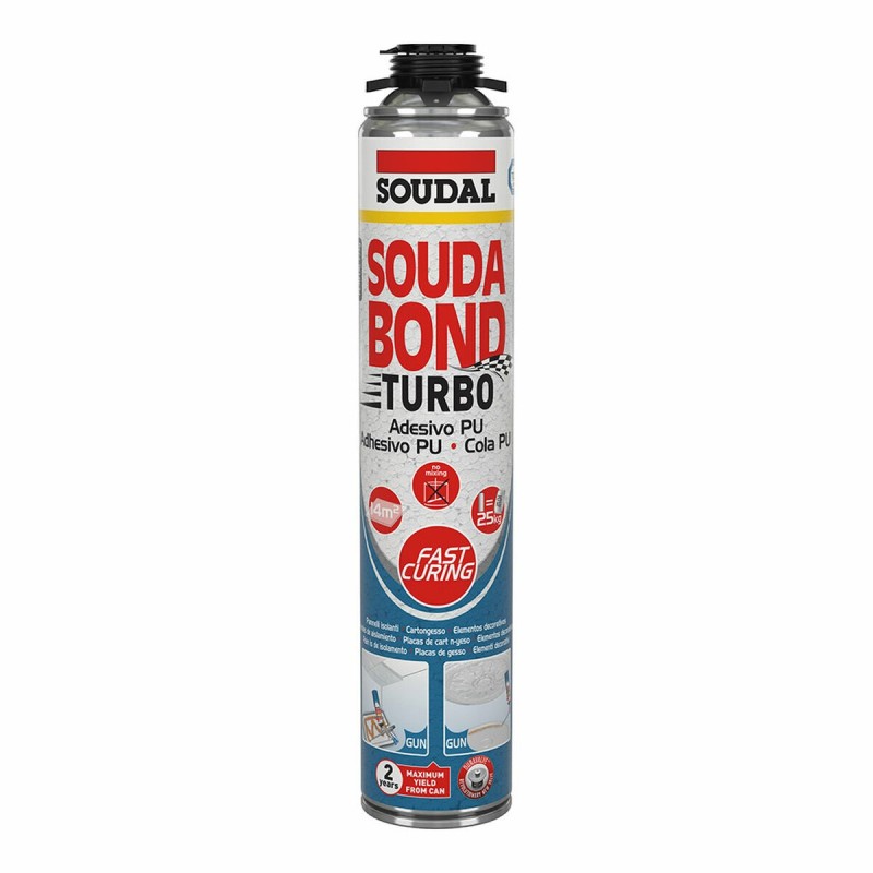 Mousse Soudal SoudaBond Turbo Polyuréthane Revolver 750 ml