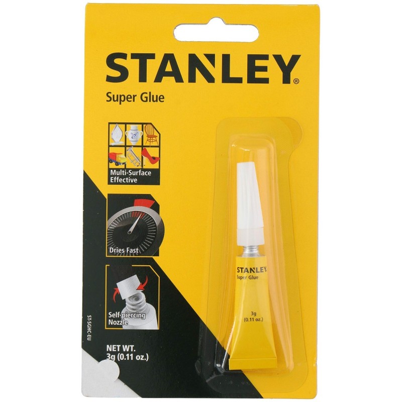 Adhésif instantané Stanley ECA Séchage rapide Polyvalents (3 g)