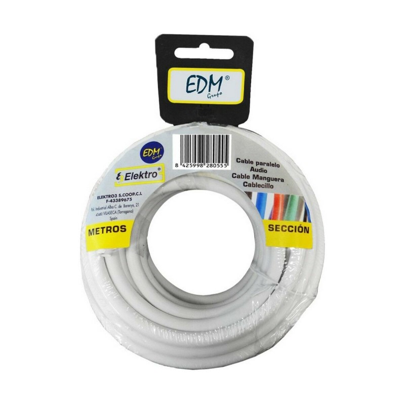 Câble EDM 28021 Blanc 2 x 1 mm 5 m