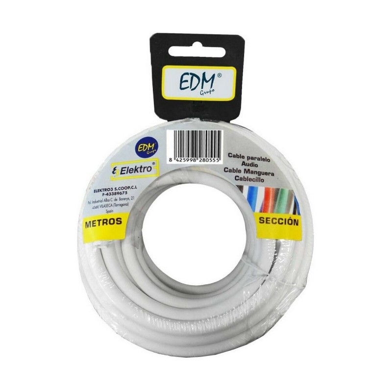 Câble EDM 28085 Blanc 2 x 1 mm 5 m