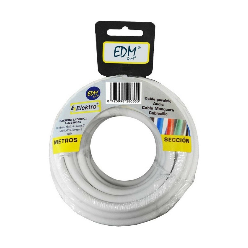 Câble EDM 28088 Blanc 2 x 1 mm 20 m