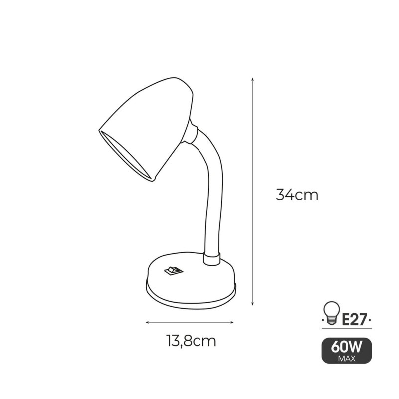 Lampe de bureau EDM 30258 Amsterdam Orange Métal 60 W 13 x 34 cm E27 Flexo/Lampe de bureau