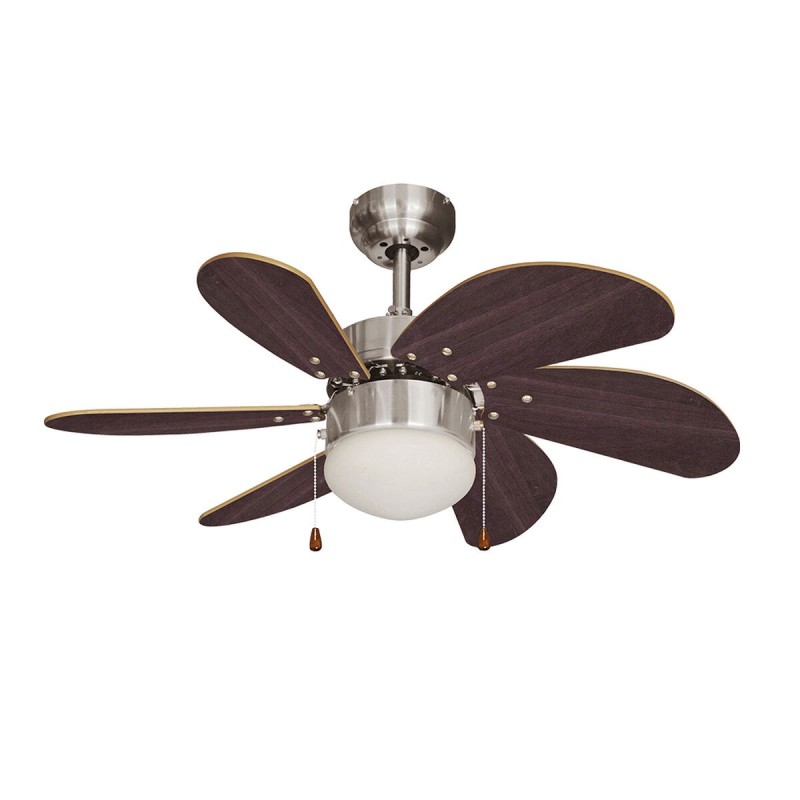 Ventilateur de Plafond avec Lumière EDM 33984 Aral Wengue nickel 50 W