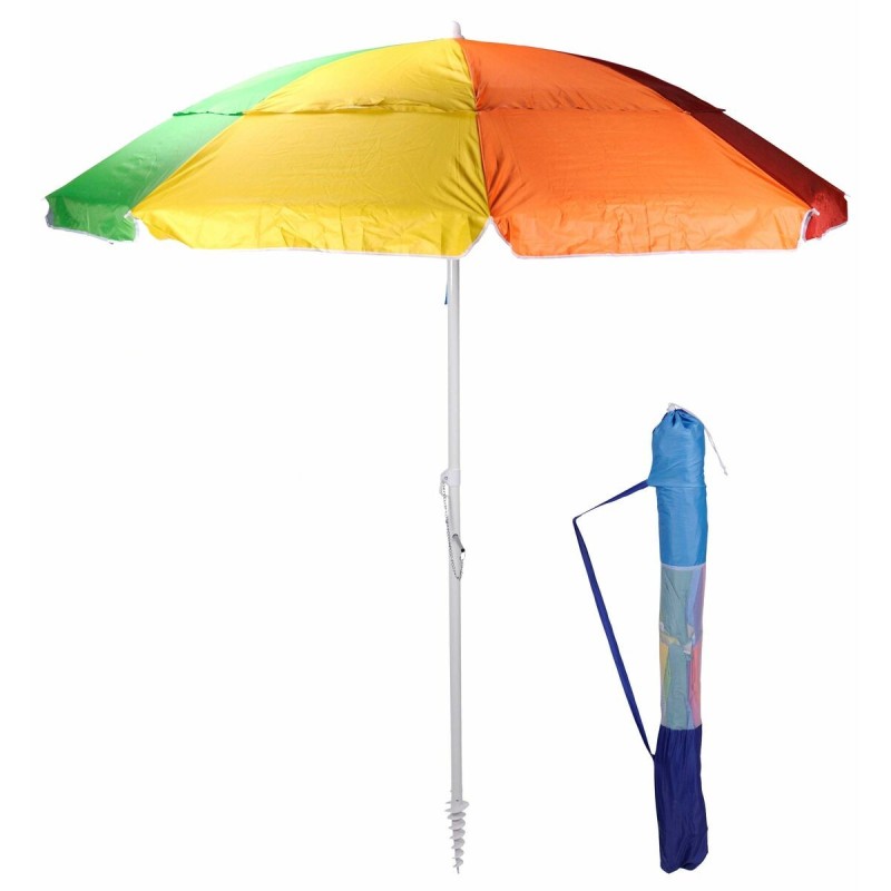 Parasol Plage Articulé Multicouleur Ø 220 cm