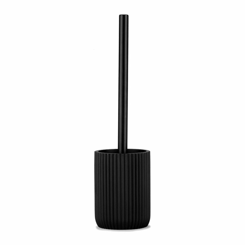 Brosse de salle de wc Andrea House Mat Noir Résine (Ø 9