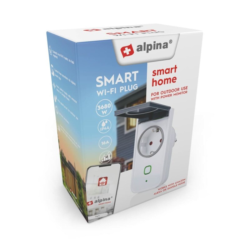 Prise Intelligente Alpina Smart Home Extérieur Wi-Fi 230 V 16 A