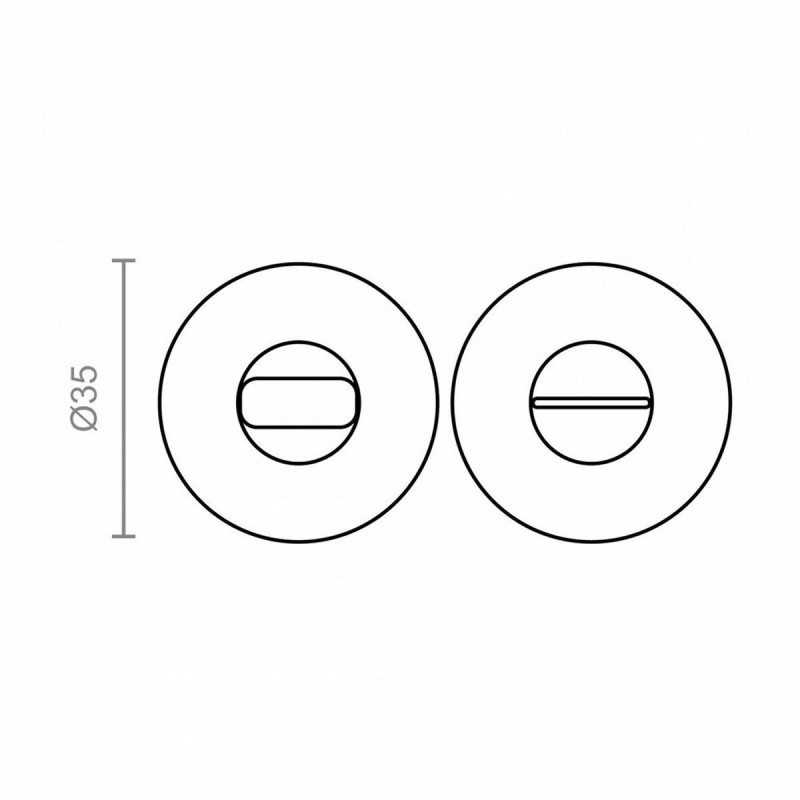 Carré de porte EDM 85445 707 Aluminium Ø 35 mm