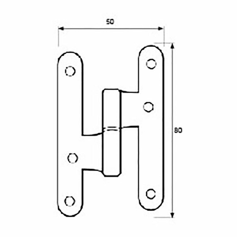 Charnière EDM 85483 PN07 Acier inoxydable 100 x 58 mm Gauche