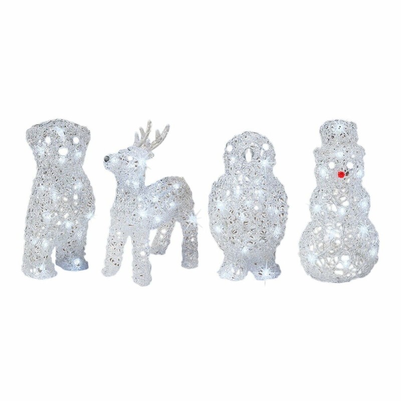 Figure décorative de jardin Lumineo 491031 animaux 17 x 12 x 23 cm Noël