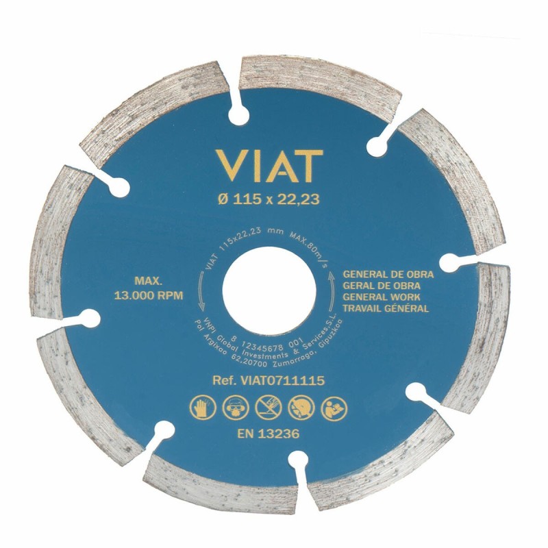 Disque de coupe Viat 0711115 Maçonnerie/travaux Sec Ø 115 x 2 x 22