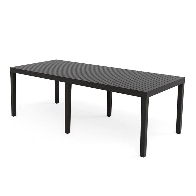 Table de Salle à Manger IPAE Progarden Indo ind012an Extensible Anthracite 220 x 90 x 72 cm