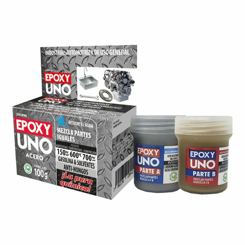 Adhésif époxy à deux composants Fusion Epoxy Black Label Unoa98 Universel Gris foncé 100 g