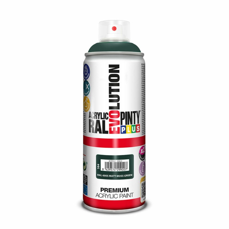 Peinture en spray Pintyplus Evolution RAL 6005 Moss Green 400 ml Mat