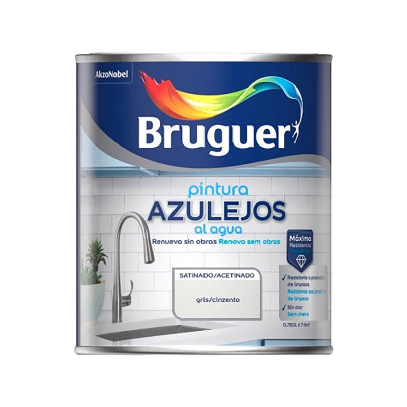 Peinture Bruguer Gris 750 ml Tuile et carrelage