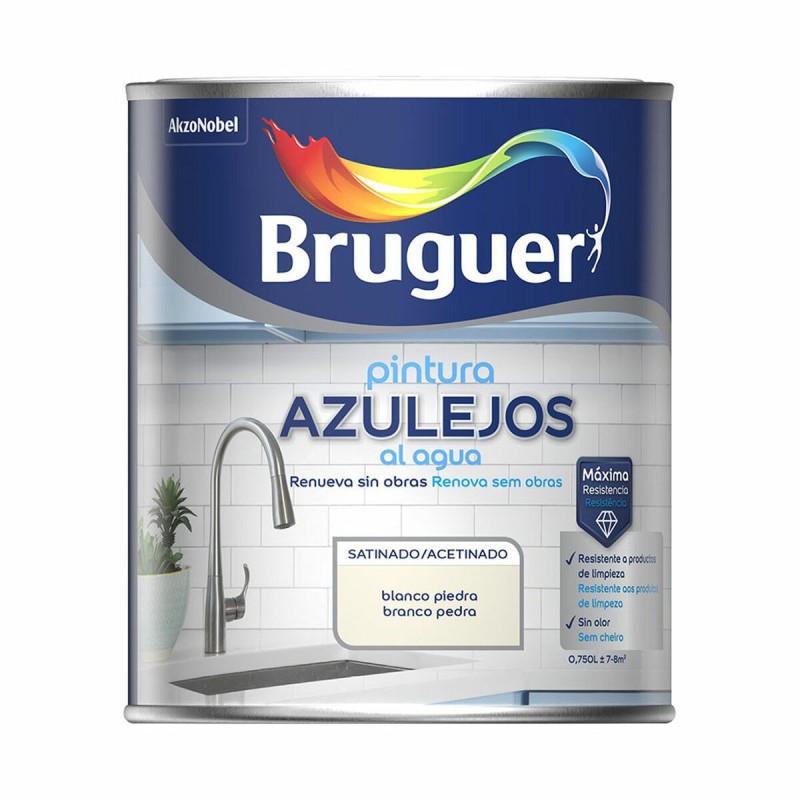 Peinture Bruguer Blanc/Gris 750 ml Tuile et carrelage