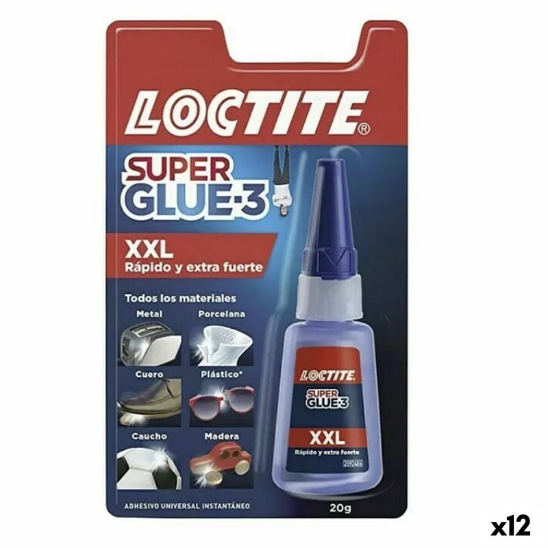 Adhésif instantané Loctite Super Glue-3 XXL 20 g (12 Unités)