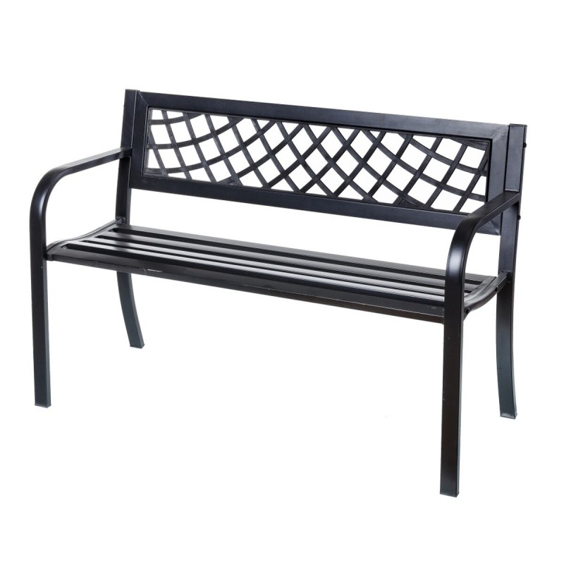 Banc Viko 115 x 51 x 74 cm Noir Acier Jardin