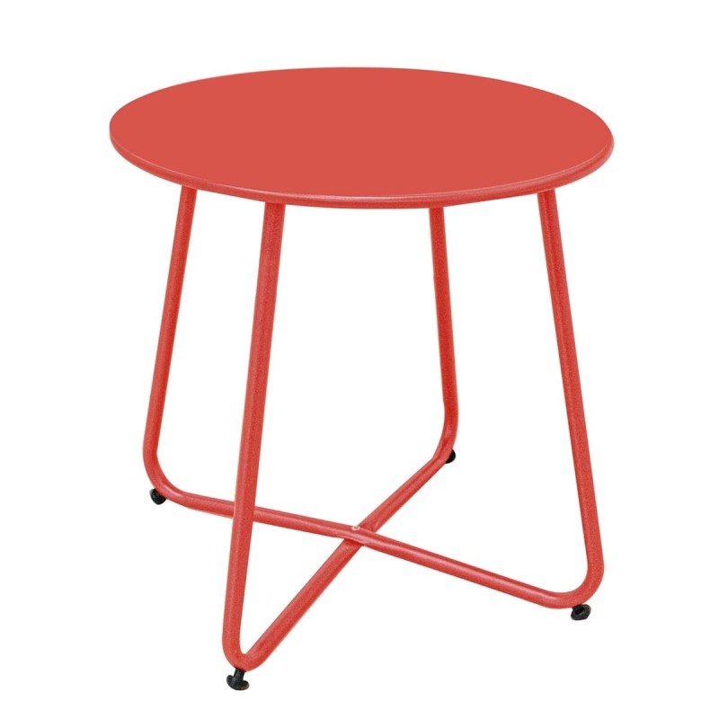 Table d'appoint Luna Rouge Acier 45 x 45 cm