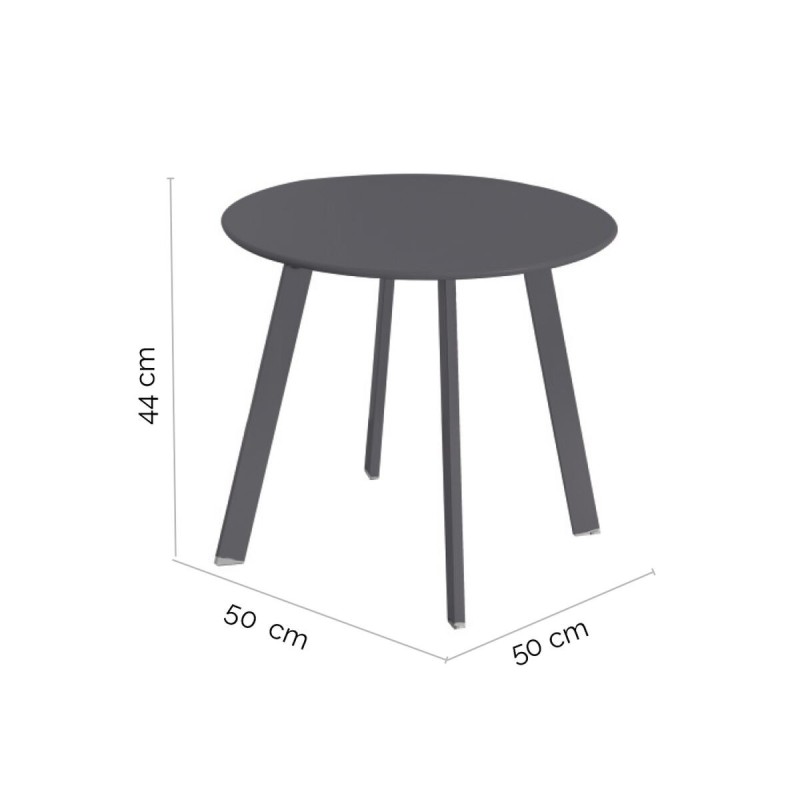 Table d'appoint Marzia 50 x 50 x 44 cm Acier Graphite