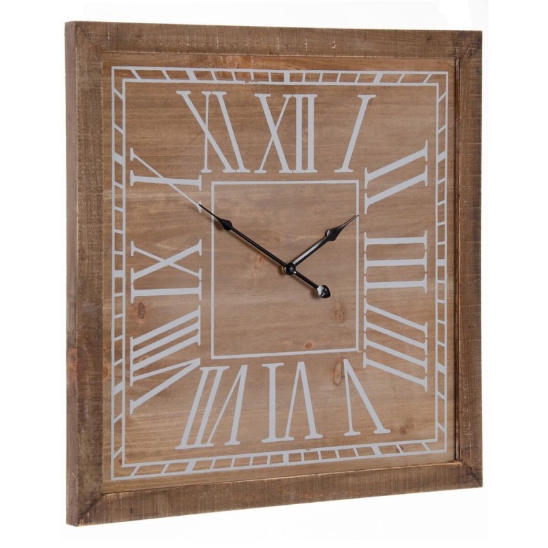 Horloge Murale Naturel Bois d'épicéa 60 x 5 x 60 cm