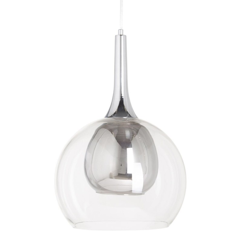 Suspension Hierro/Cristal Verre Gris Métal 220 V 30 x 30 x 50 cm 240 V