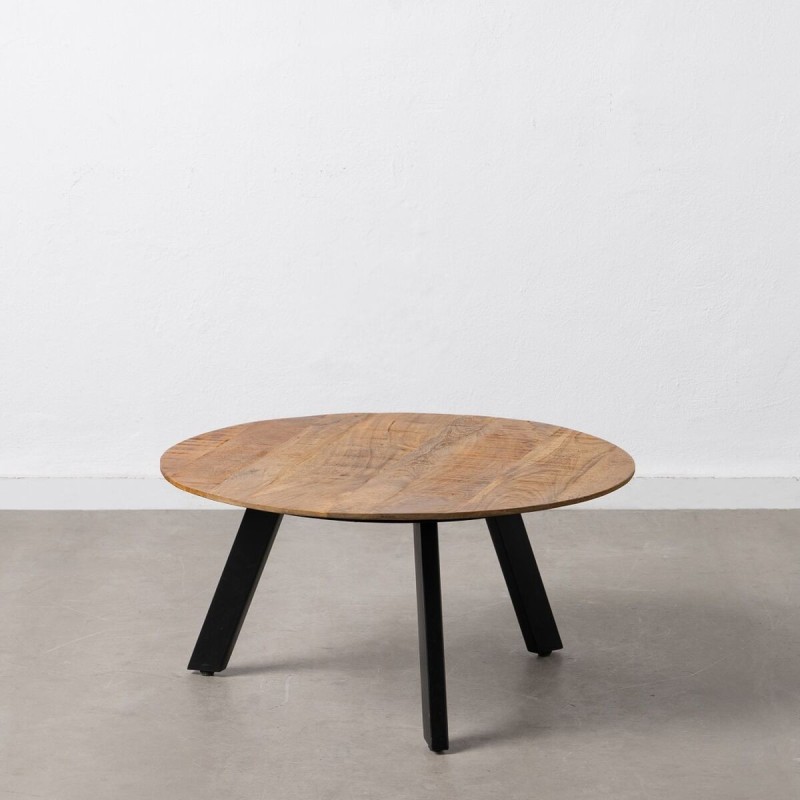 Table Basse Noir Naturel 80 x 80 x 40 cm