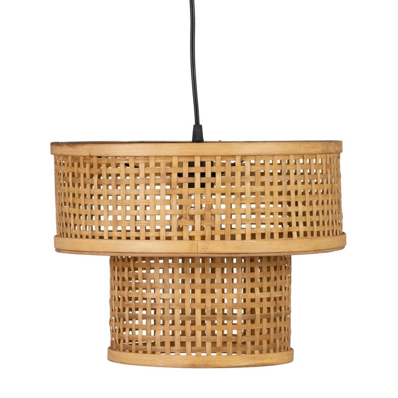 Suspension Noir Naturel Bois Bambou 220-240 V 34 x 34 x 26