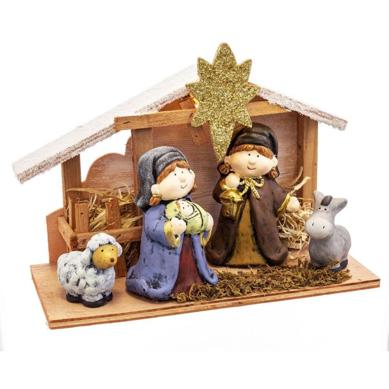 Décorations de Noël Multicouleur Bois Céramique Naissance/Crèche 27