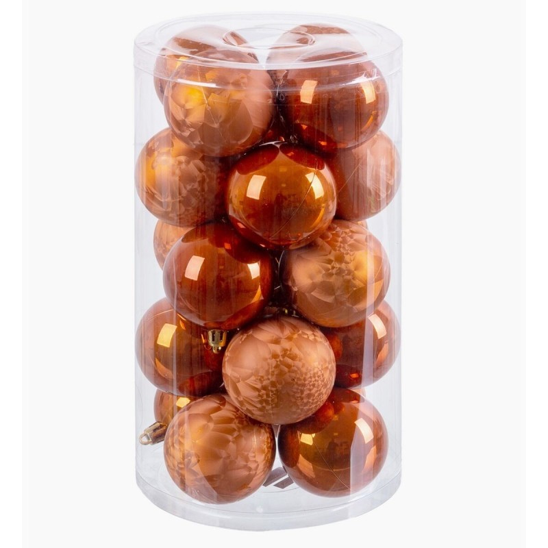 Boules de Noël Cuivre Plastique 6 x 6 x 6 cm (20 Unités)