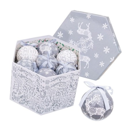 Boules de Noël Argenté Argent Papier Polyfoam Cerf 7