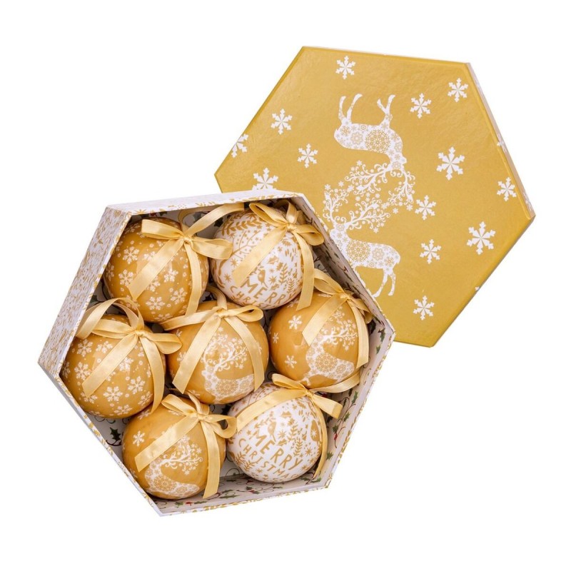 Boules de Noël Doré Papier Polyfoam Cerf 7