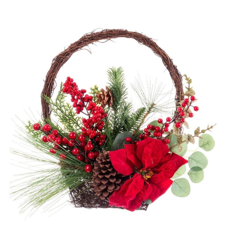 Décorations de Noël Rouge Multicouleur Rotin Plastique Ananas Panier 43