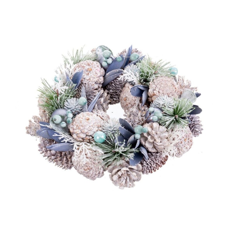 Couronne de Noël Bleu Multicouleur Plastique Foam 26 x 26 x 7