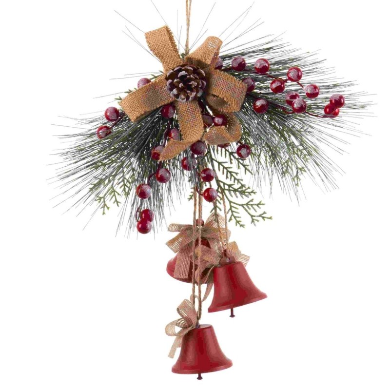 Décorations de Noël Rouge Multicouleur Métal Plastique Fibre Cloches 36 x 6