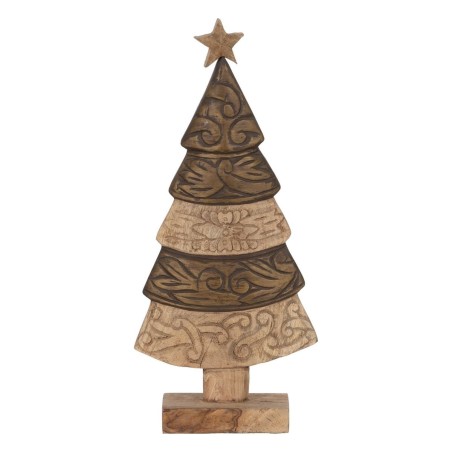 Décorations de Noël Marron Bois de manguier Sapin de Noël 23