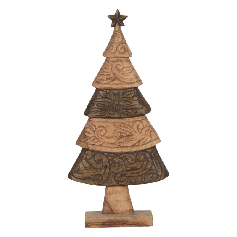 Décorations de Noël Marron Bois de manguier Sapin de Noël 32 x 9 x 65