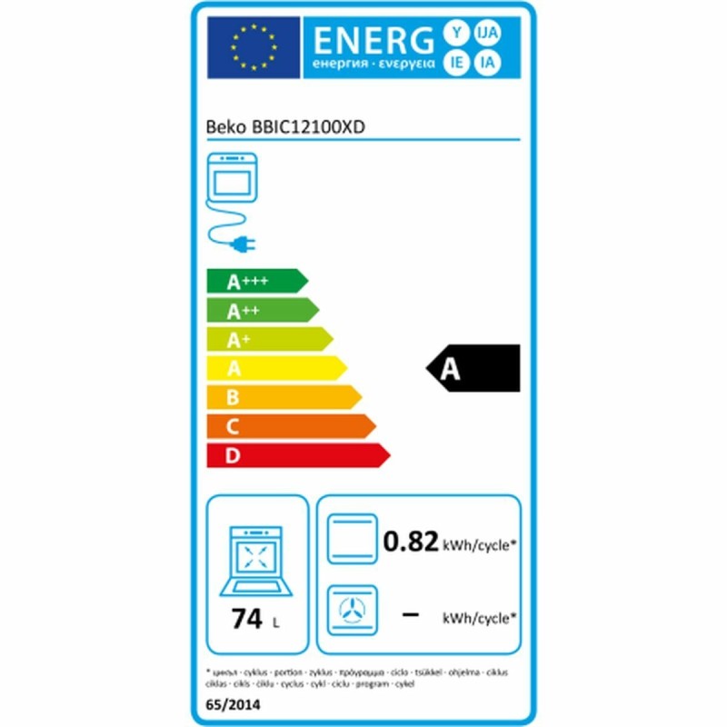 Four standard BEKO BBIC12100XD 2300 W 74 L