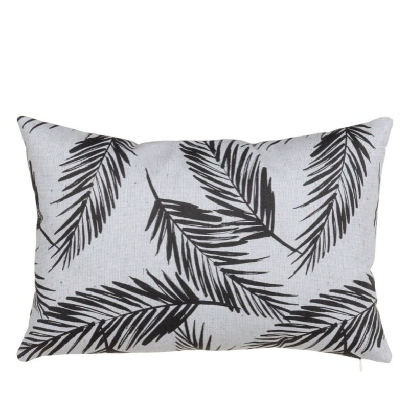 Coussin Polyester Coton Blanc Noir Volets 45 x 30 cm