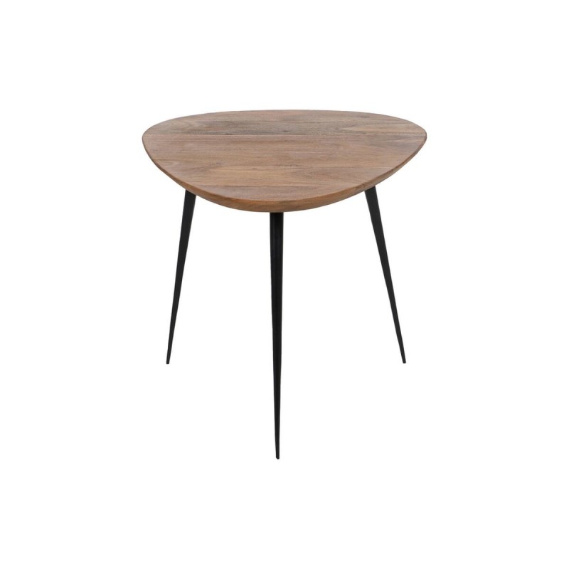 Jeu de 3 tables Noir Naturel Fer Bois d'acacia 86 x 81 x 43 cm (3 Unités)