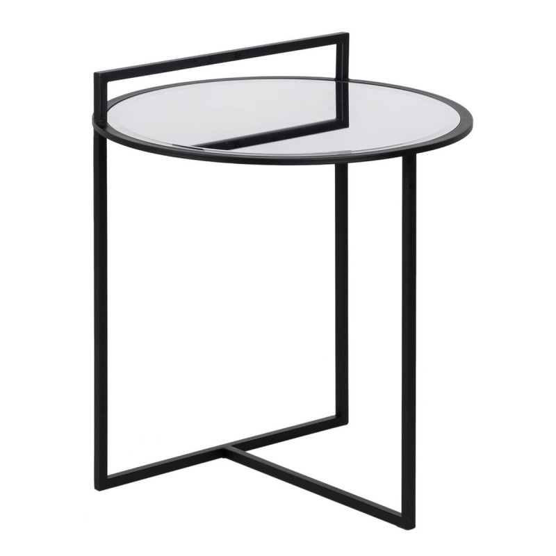 Petite Table d'Appoint Noir Fer Miroir 59 x 59 x 67