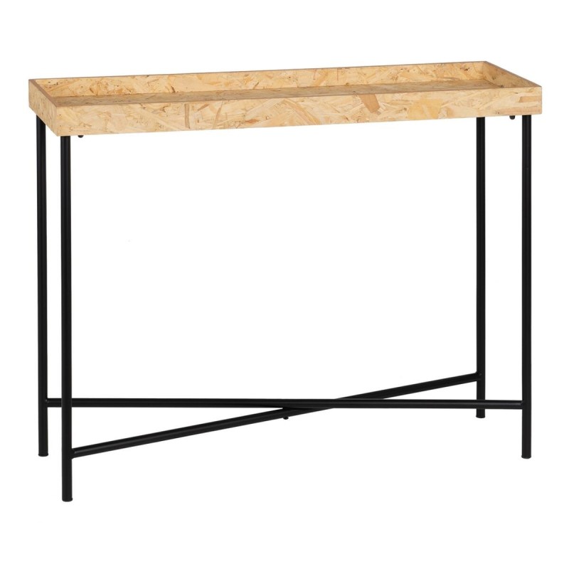 Console Noir Naturel Bois Fer Bois MDF 98 x 32 x 80