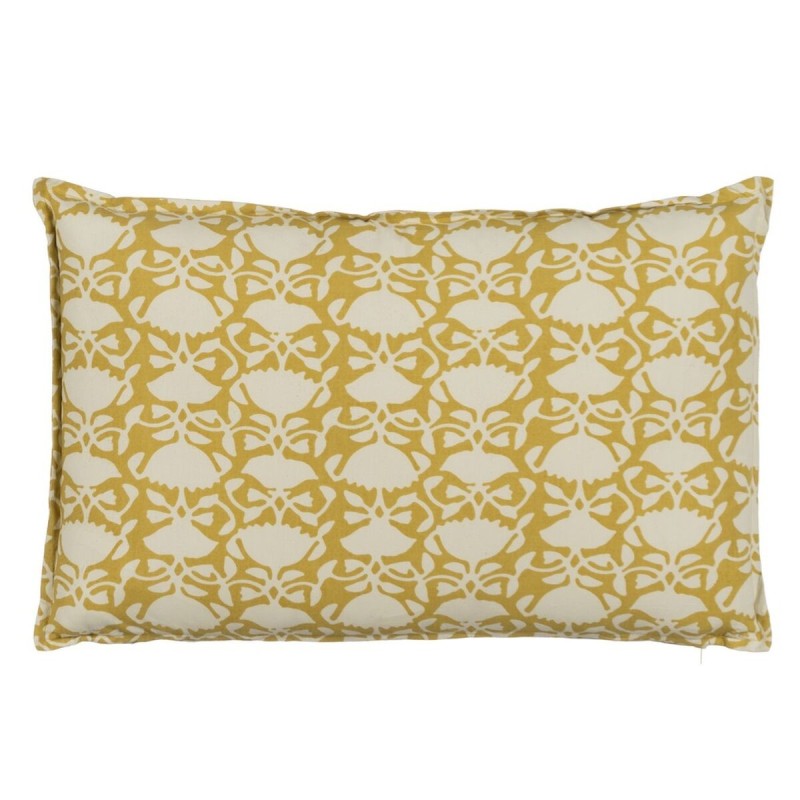 Coussin Coton Beige Moutarde 60 x 40 cm