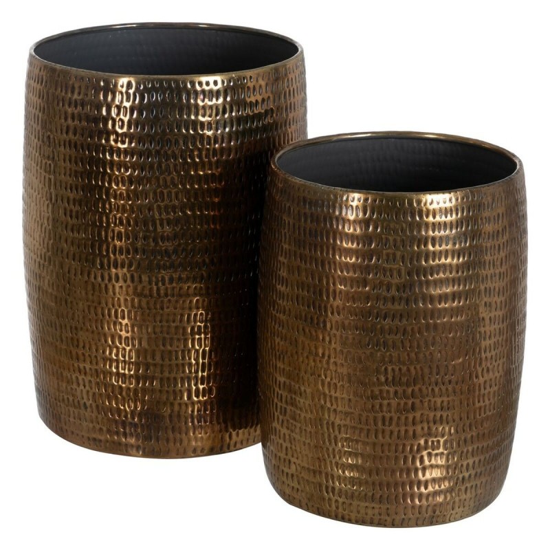 Vase 2 Pièces Bronze Doré Aluminium 35