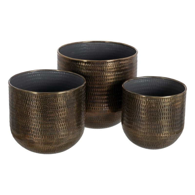 Set de pots de fleurs Bronze Doré Aluminium 37